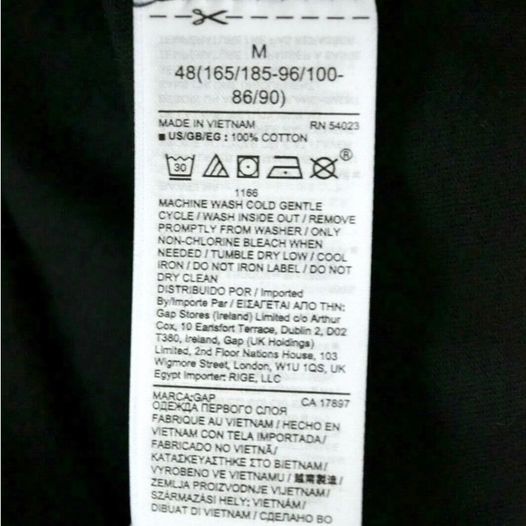 NEW Gap  Everyday Crewneck Long Sleeve BLACK GREY BLUE, Cotton Sz M, NWT - Picture 6 of 9